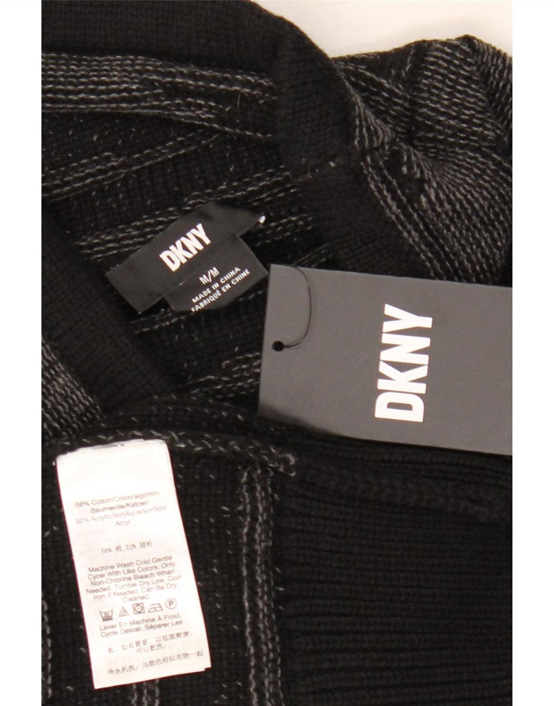 Dkny muški džemper s rol izrezom, srednje crne pruge, pamuk