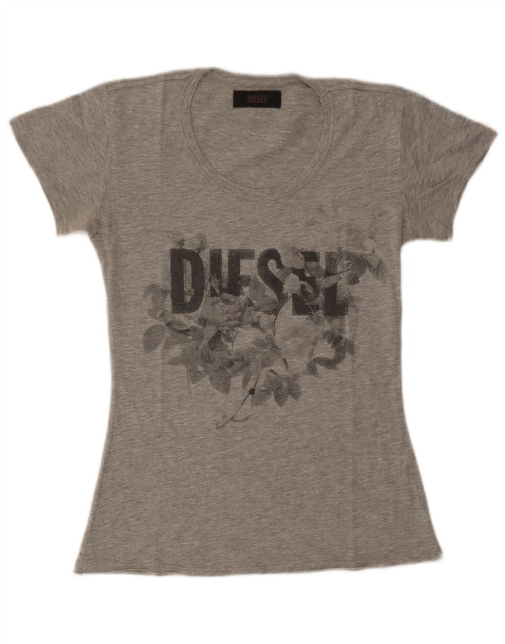 Diesel Ženska majica kratkih rukava s grafičkim motivima UK 8 Small Grey