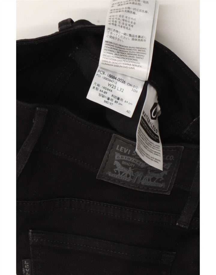 Levi's ženske 712 uske traperice W25 L27 crni pamuk