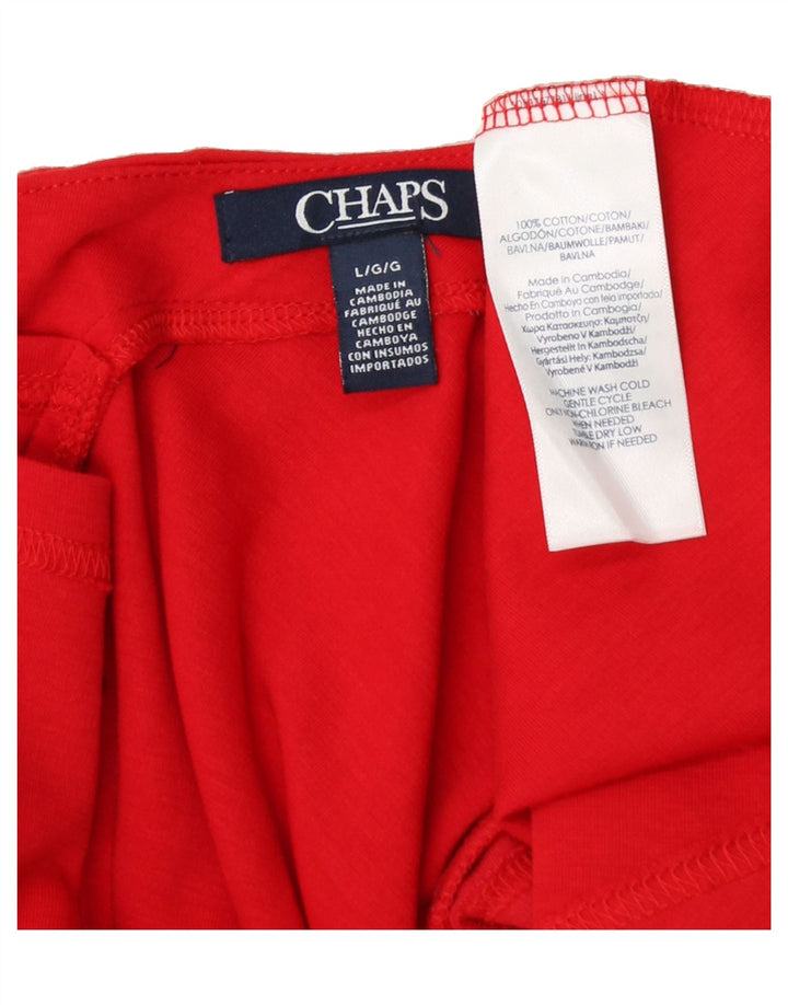 CHAPS Womens A-Line Dress UK 16 Large Red Cotton Vintage Chaps and Second-Hand Chaps from Messina Hembry 