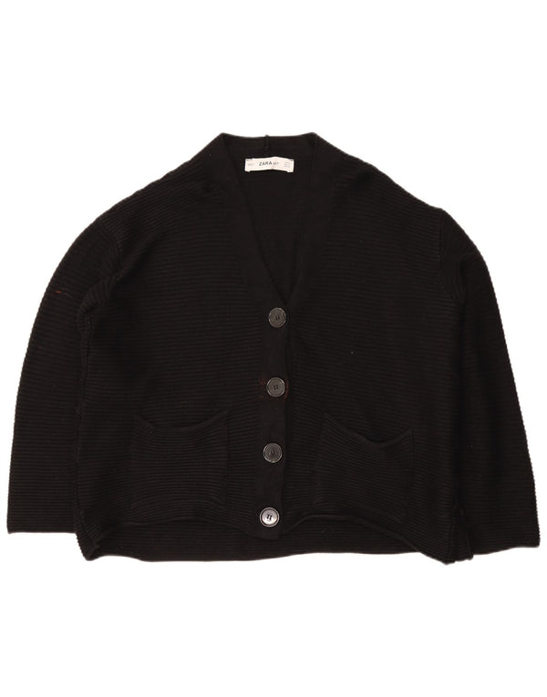 Zara ženski kratki kardigan pulover UK 10 Small Black Classic