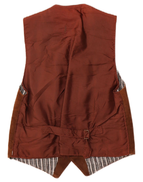 Vintage muški prsluk od brušene kože IT 42 XS smeđa koža