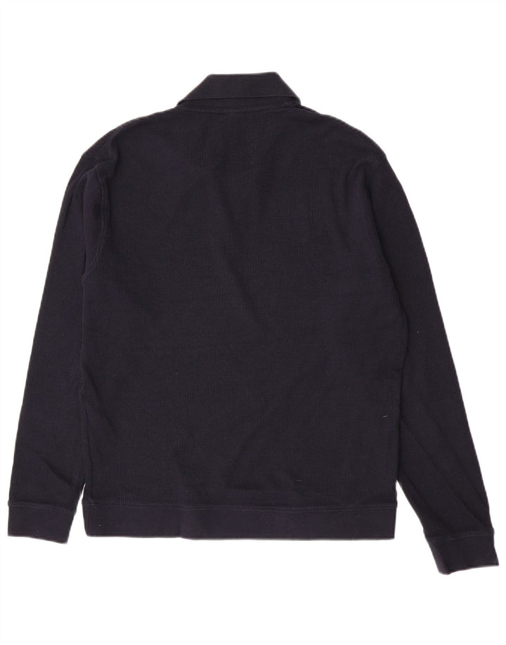 Zara muški pulover s polo ovratnikom mali tamnoplavi