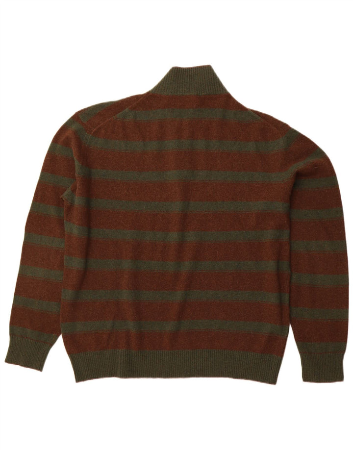 FILA muški pulover s izrezom s patentnim zatvaračem XL smeđe na pruge