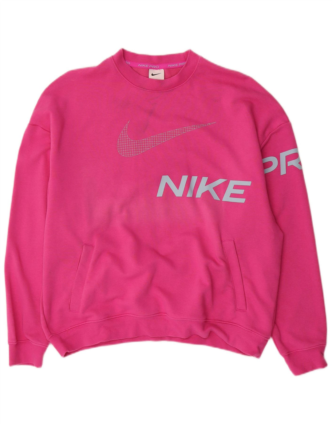 Nike Ženska prekomjerna trenirka s grafičkim motivima UK 14 Srednje ružičasti pamuk