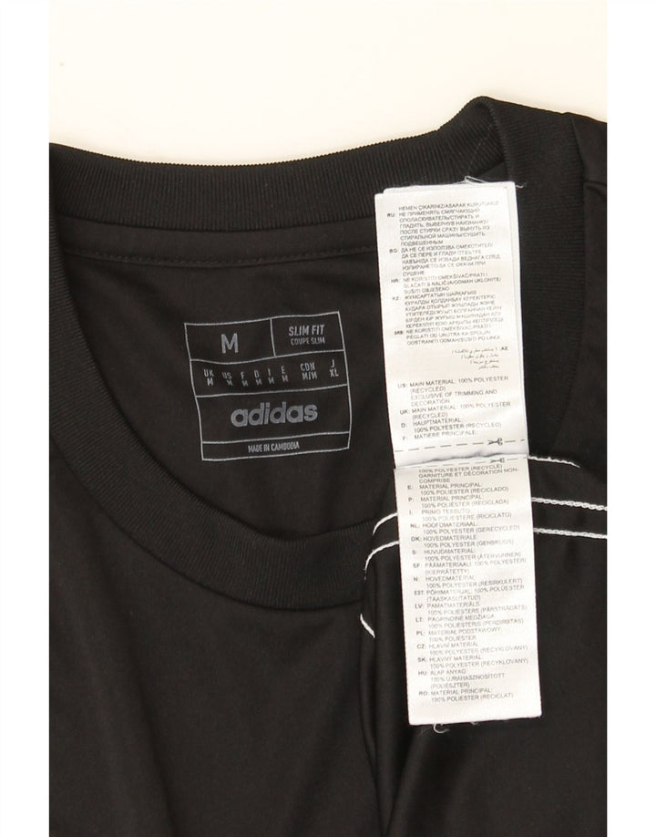 ADIDAS Mens Aeroready Slim Fit T-Shirt Top Medium Black Polyester Vintage Adidas and Second-Hand Adidas from Messina Hembry 