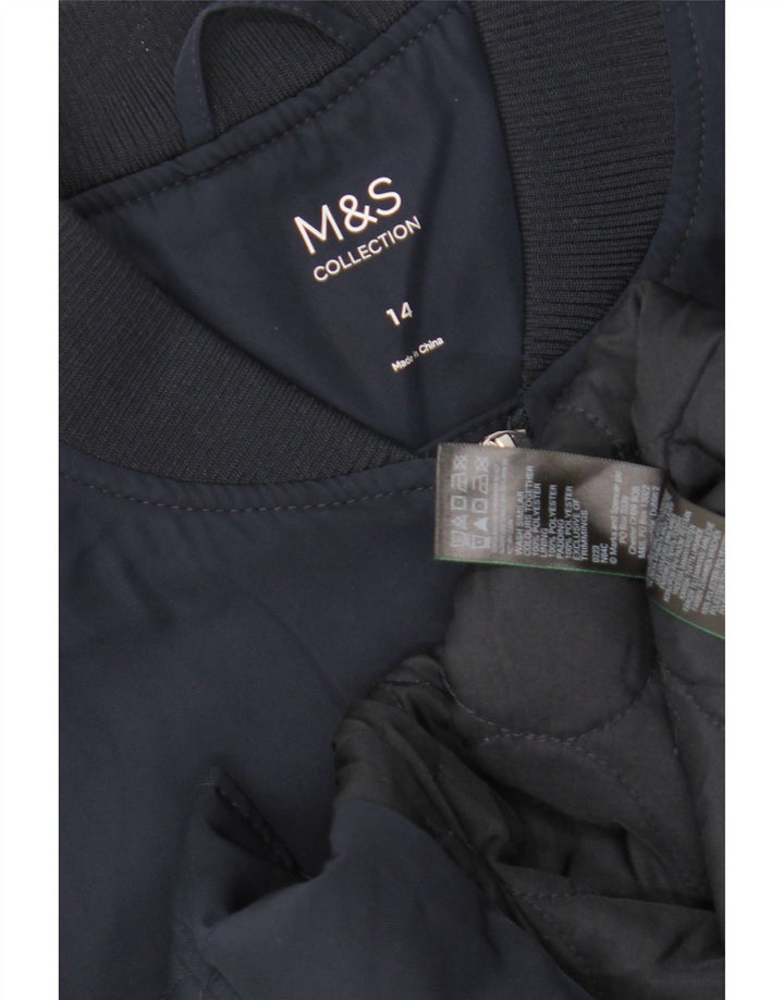 Marks & Spencer ženska prevelika bomber jakna UK 14 velika tamnoplava