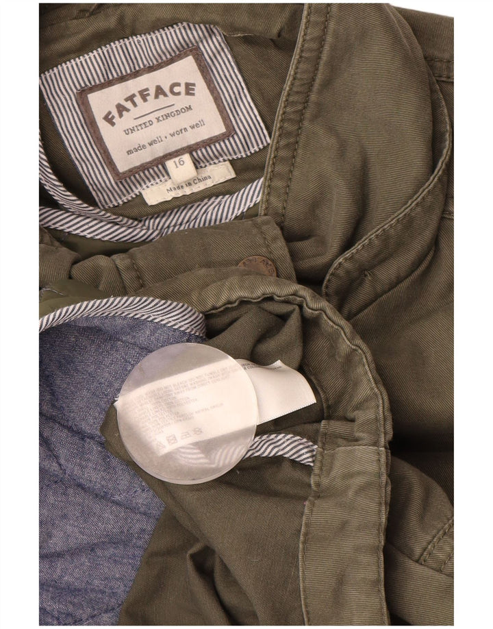 Fat Face ženska parka jakna UK 16 veliki kaki pamuk