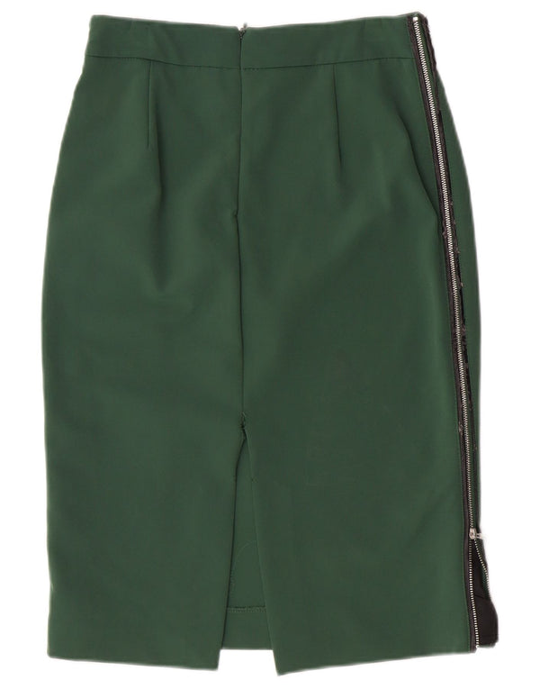ZARA Womens Pencil Skirt XS W24 Green Nylon