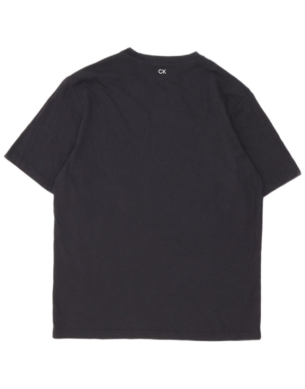 Calvin Klein Mens T-Shirt Top Large Black Geometric Cotton