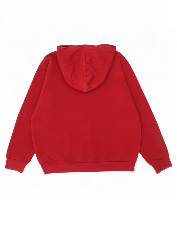 Puma Womens Graphic Oversized Hoodie Jumper UK 10 Small Burgundy Cotton