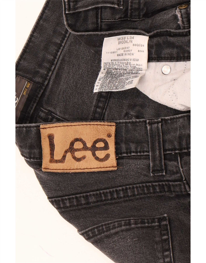 Lee Mens Brooklyn Straight Jeans W33 L31 Crni pamuk