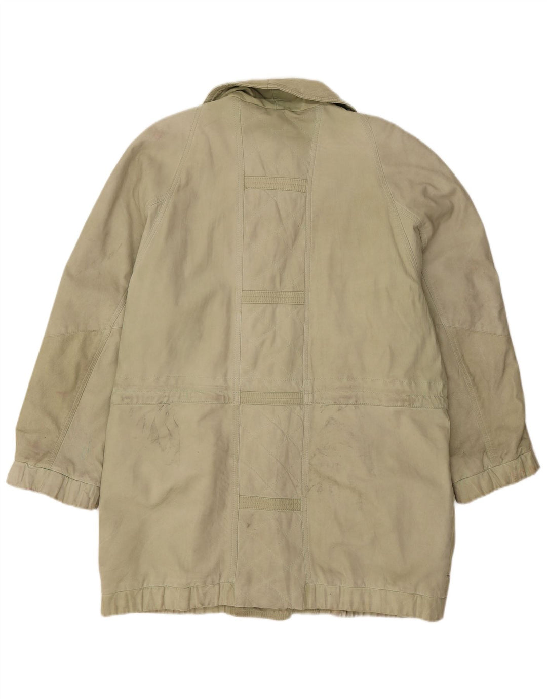 Vintage ženski preveliki kožni kaput EU 44 XL zelena koža