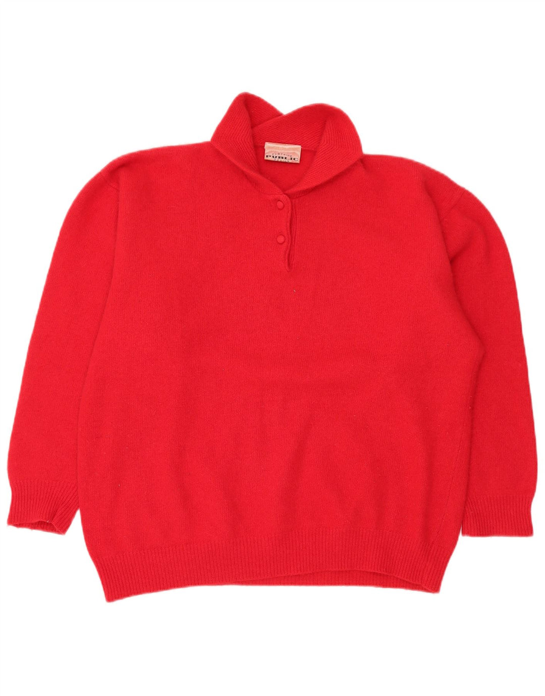 Javni ženski džemper s polo izrezom EU 44 XL od crvene vune