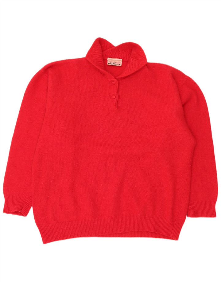 Javni ženski džemper s polo izrezom EU 44 XL od crvene vune