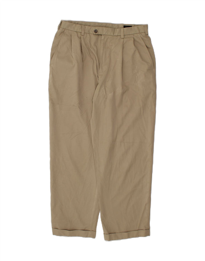 IZOD Mens Pegged Chino Trousers W34 L30 Beige Polyester Vintage Izod and Second-Hand Izod from Messina Hembry 