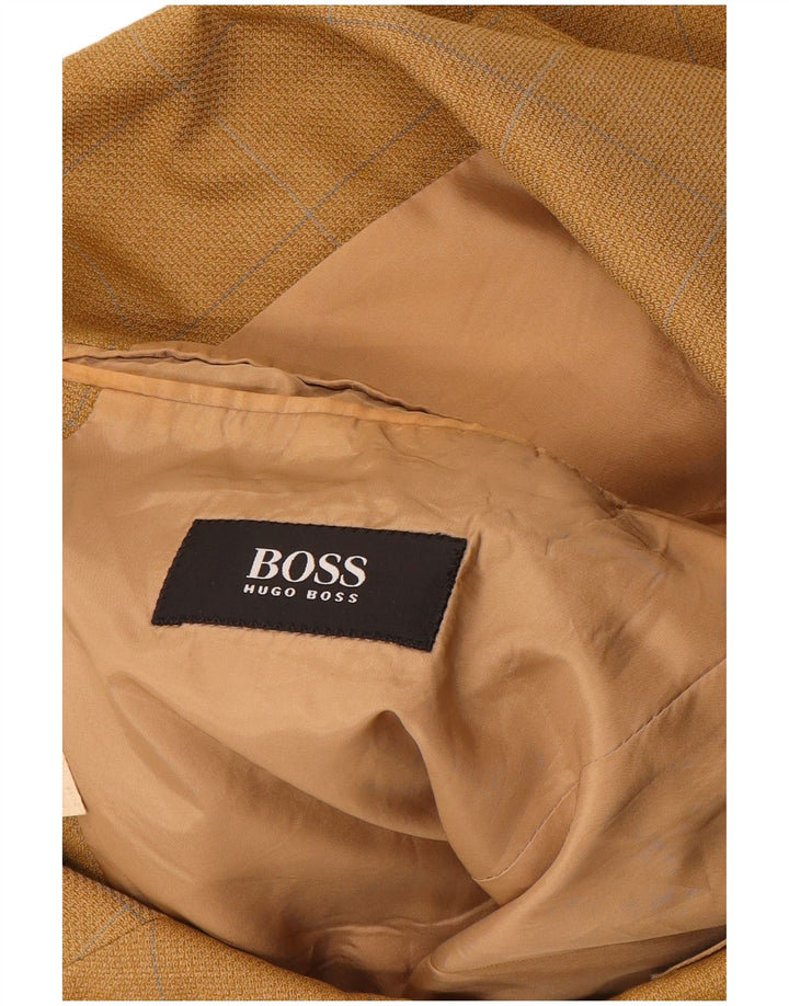 HUGO BOSS Muška jakna sa 3 gumba IT 52 XL Žuta karirana nova vuna
