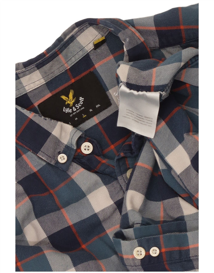 Lyle & Scott muška košulja velika tamnoplava karirana pamuk
