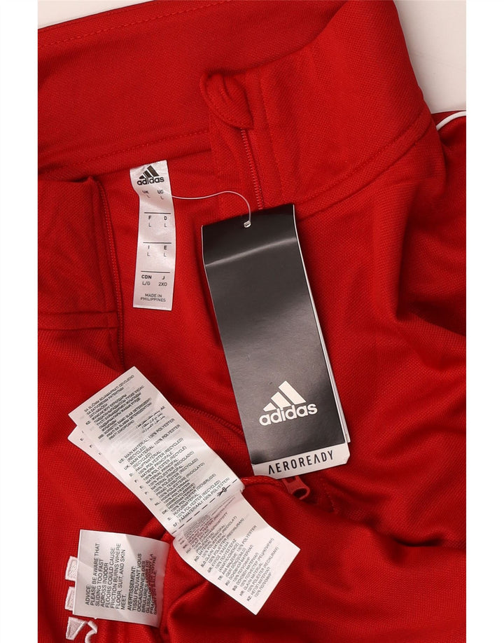 Adidas muška trenirka Aeroready zip izrez, veliki crveni poliester