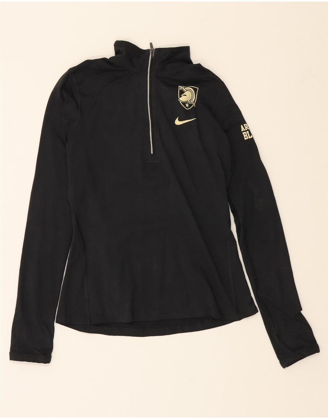 NIKE Womens Dri Fit Zip Neck Pullover Tracksuit Top UK 10 Small Black Vintage Nike and Second-Hand Nike from Messina Hembry 