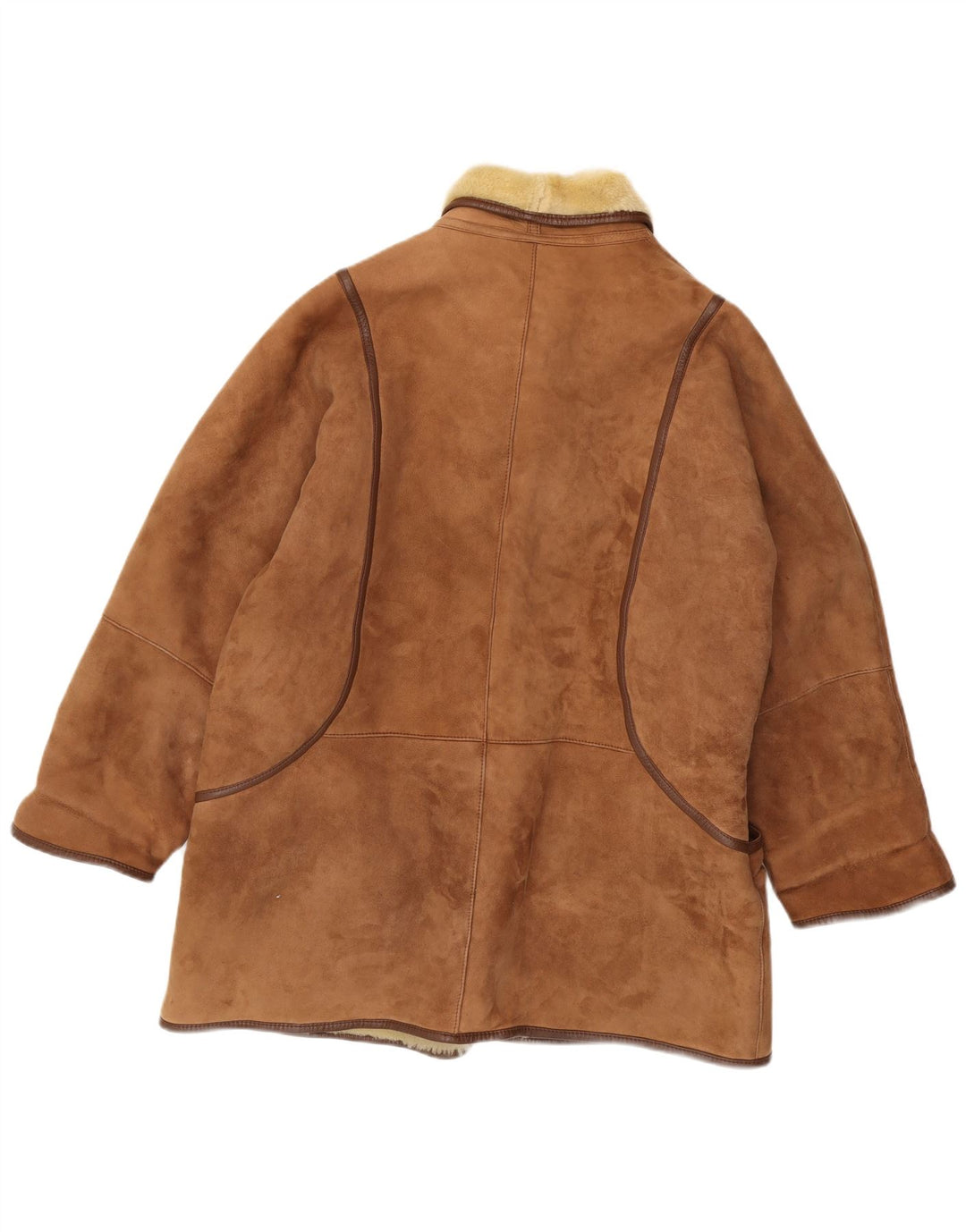 Vintage ženski preveliki kaput od šišmiša IT 48 XL Smeđe ovče