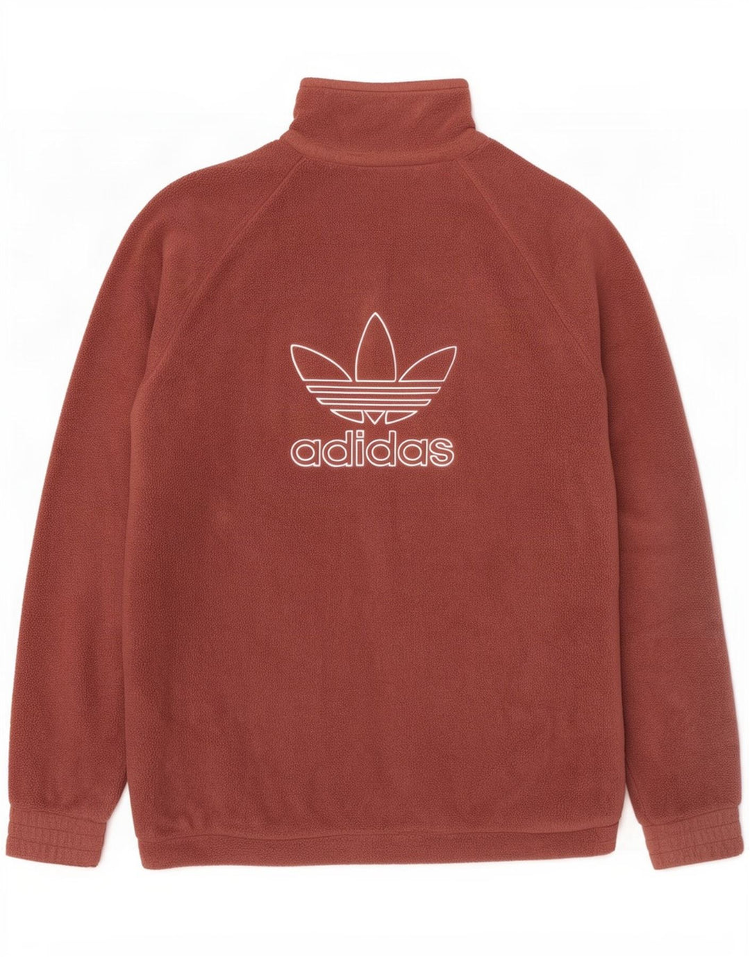 Adidas muški džemper od flisa s patentnim zatvaračem i izrezom, mali smeđi poliester