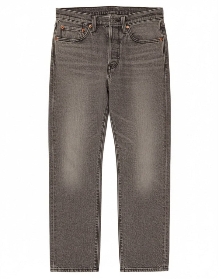 Levi's ženske 501 ravne traperice W27 L28 sivi pamuk