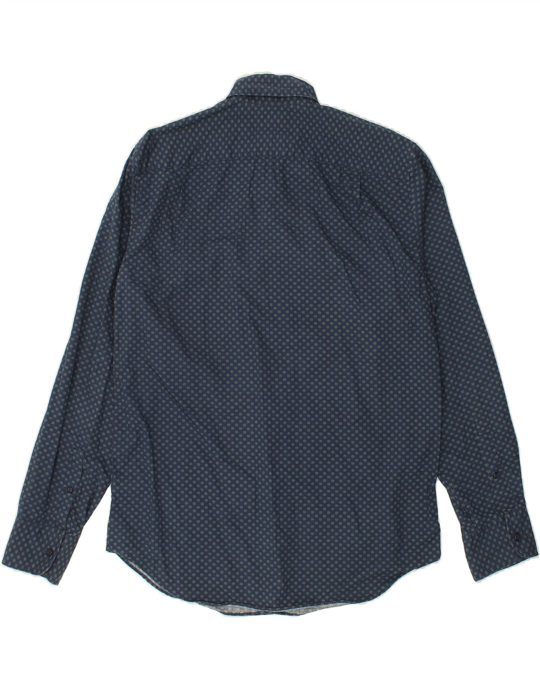 J. CREW Mens Shirt Medium Navy Blue Spotted Cotton Vintage J. Crew and Second-Hand J. Crew from Messina Hembry 