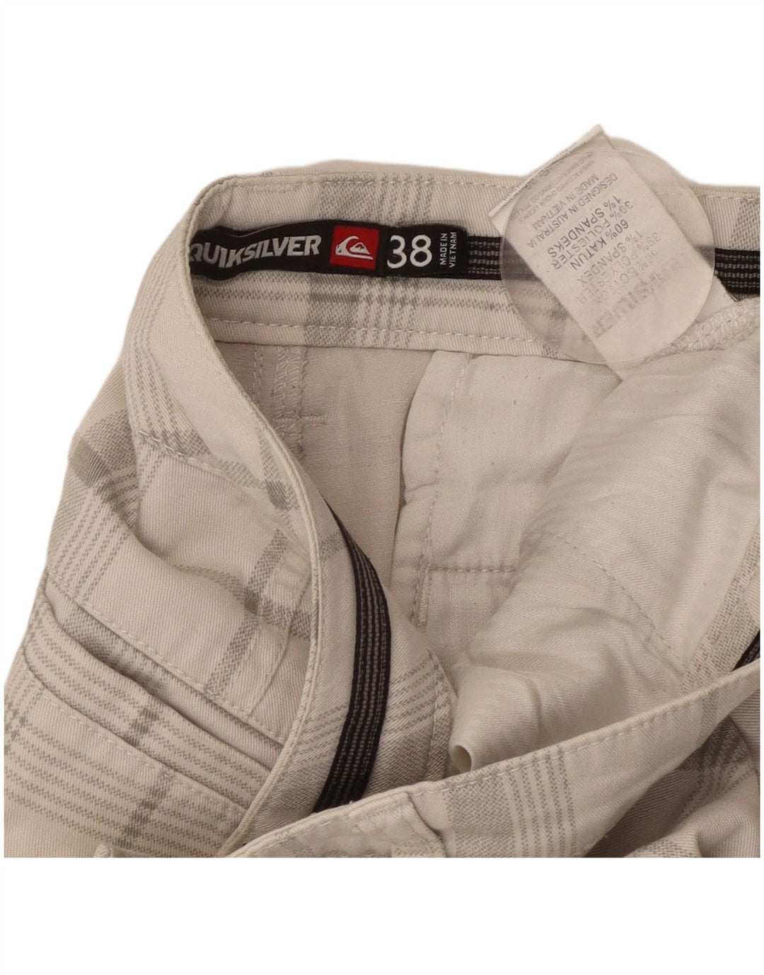 QUIKSILVER Muške kratke hlače Chino W38 XL Bijeli karirani pamuk