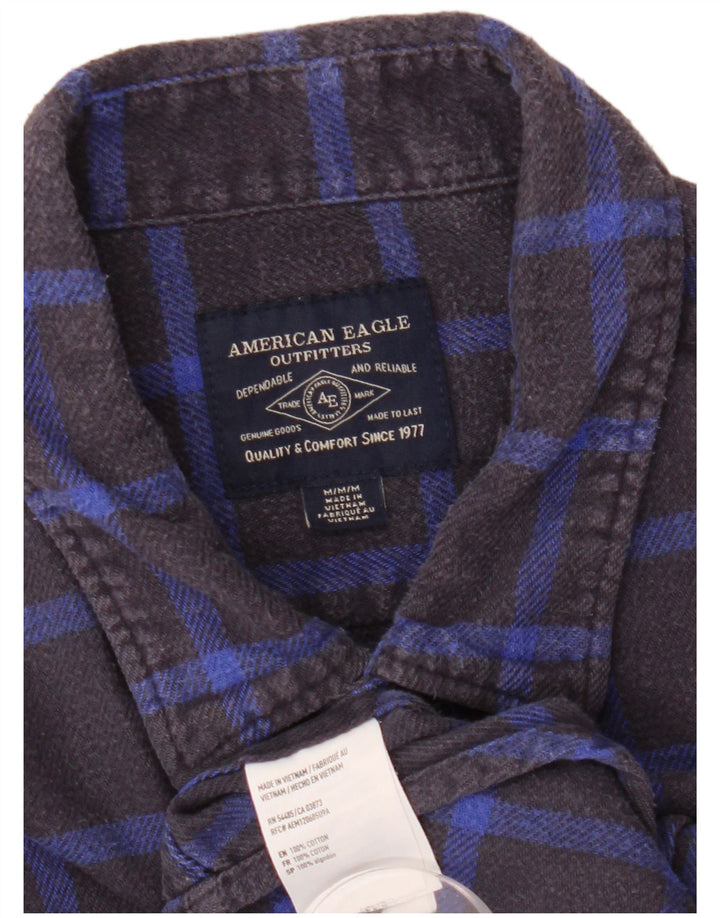 American Eagle muška flanelska košulja Srednje tamnoplava karirana pamuk