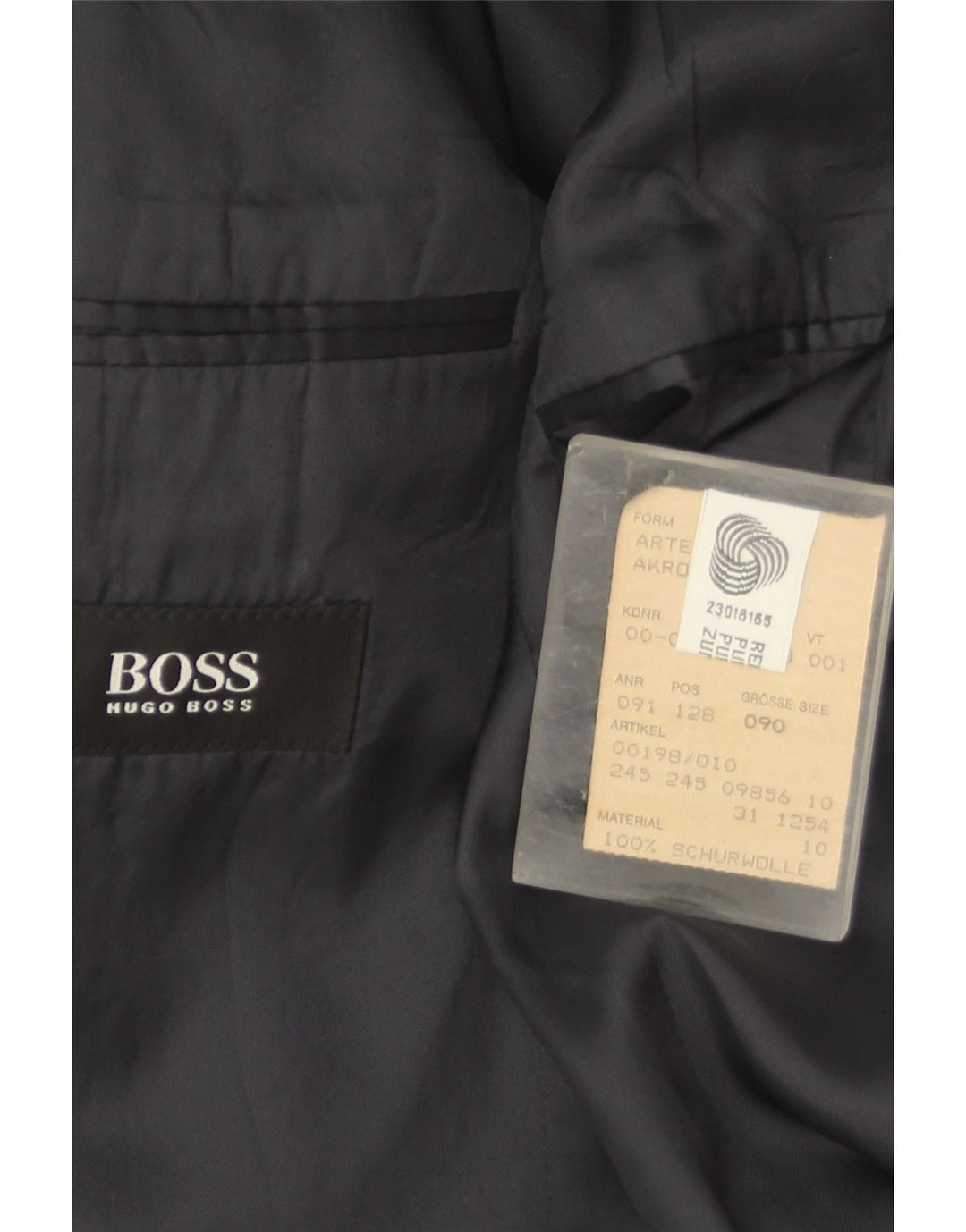 Muška jakna Hugo Boss s 3 gumba, UK 36 Mala tamnoplava djevičanska vuna