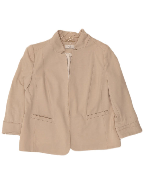 Wallis ženska jakna s otvorenim sakoom s 3/4 rukava UK 18 XL bež poliester