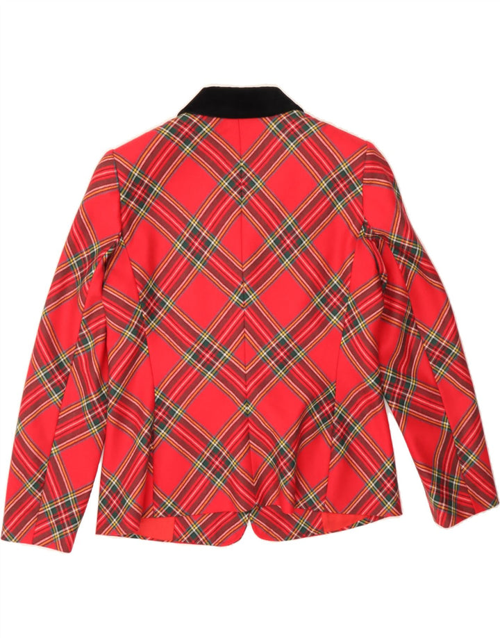 LUISA SPAGNOLI Womens 3 Button Blazer Jacket IT 48 XL Red Check Wool Vintage Luisa Spagnoli and Second-Hand Luisa Spagnoli from Messina Hembry 