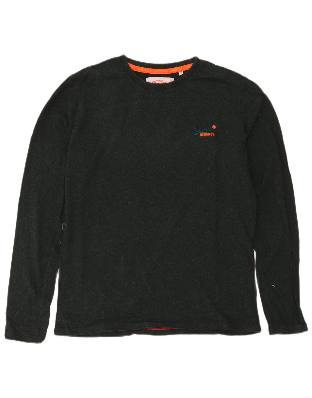 Superdry muška majica dugih rukava srednje zelene pamučne boje