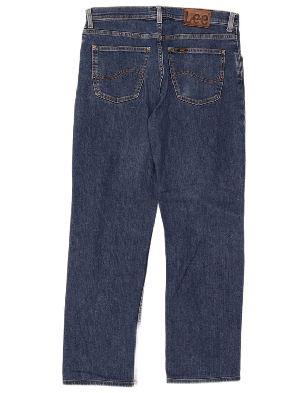 Lee Mens Brooklyn Straight Jeans W34 L28 Plavi pamuk