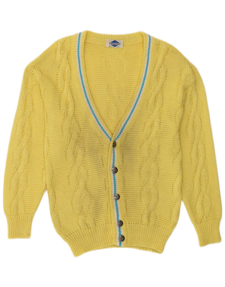 Vintage muški kardigan džemper srednje žute boje