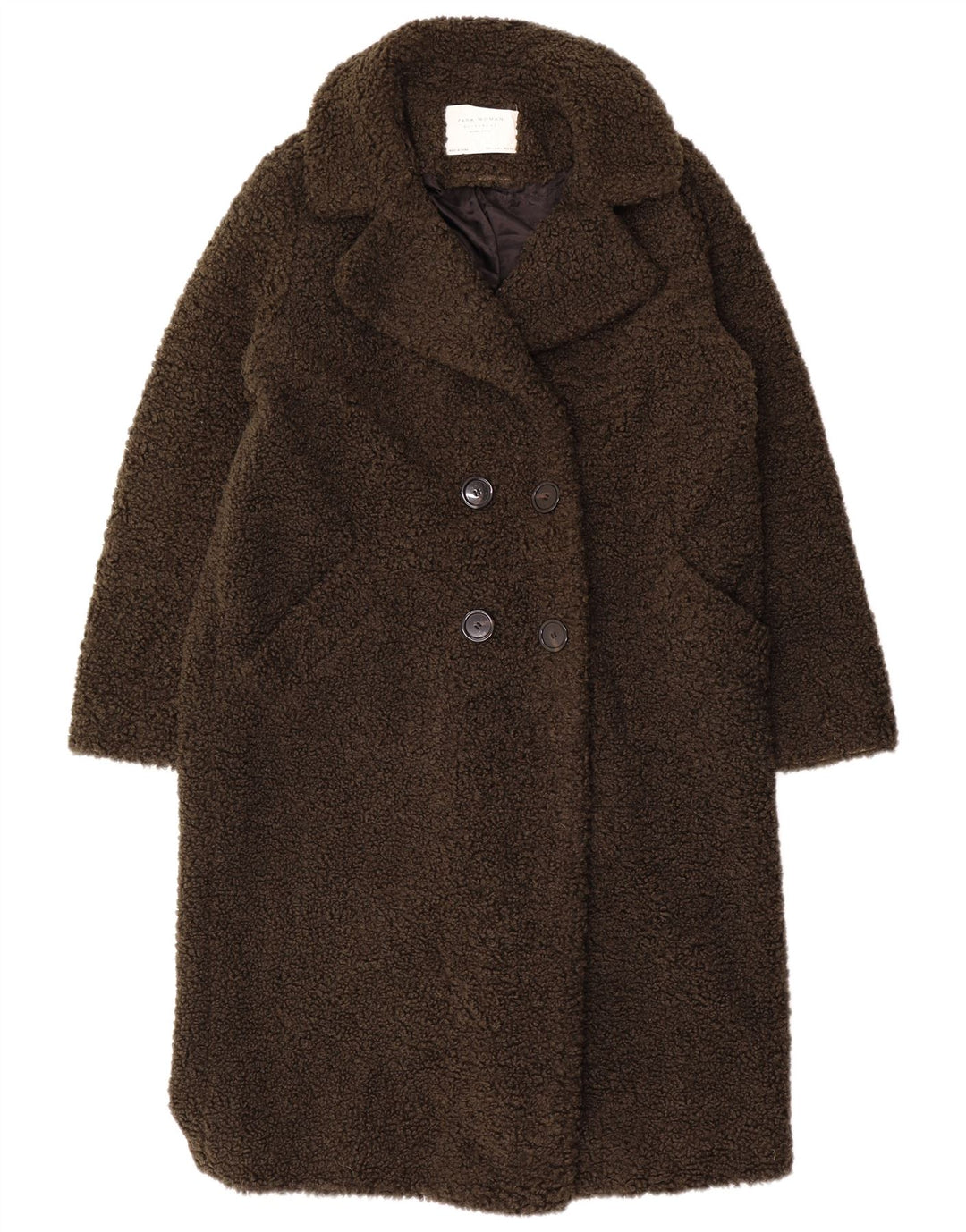 Zara ženski kaput Teddy Bear UK 16 Veliki kaki