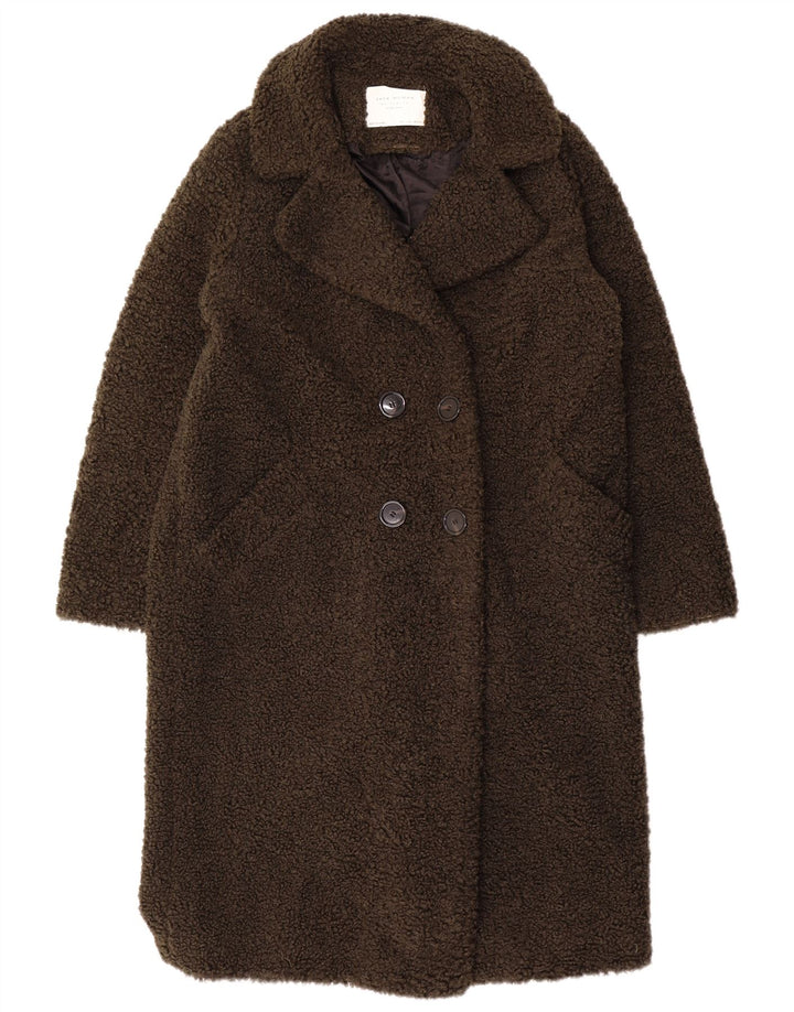 Zara ženski kaput Teddy Bear UK 16 Veliki kaki