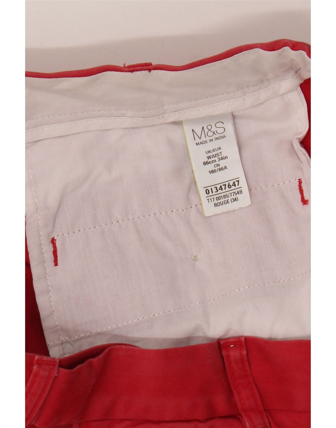 Marks & Spencer muške chino kratke hlače W34 veliki crveni pamuk