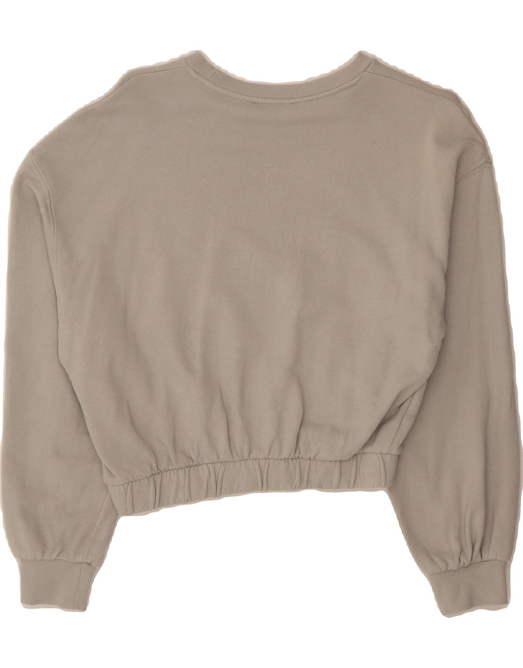 ZARA Womens Crop Sweatshirt Jumper UK 14 Medium Grey Cotton Vintage Zara and Second-Hand Zara from Messina Hembry 