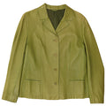 Enrico Mandelli ženska kožna jakna sa 4 gumba UK 14 srednje zelena
