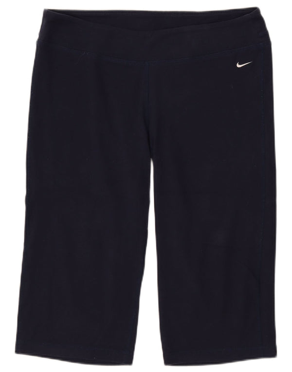 NIKE Ženske Dri Fit Graphic Bermuda Sport Shorts UK 16 Large Navy Blue