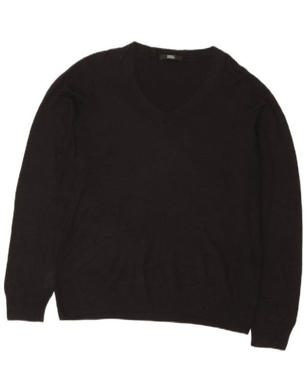 Marks & Spencer ženski džemper s V-izrezom UK 20 2XL crna viskoza