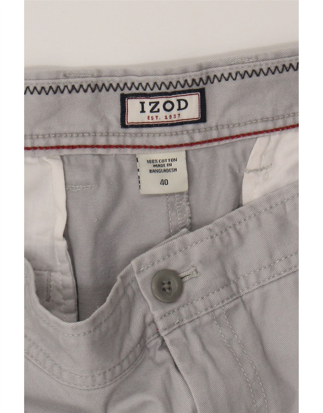 IZOD Mens Chino Shorts W40 XL Grey Cotton Vintage Izod and Second-Hand Izod from Messina Hembry 