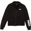 PUMA Womens Crop Graphic Tracksuit Top Jacket UK 14 Medium Black Cotton Vintage Puma and Second-Hand Puma from Messina Hembry 