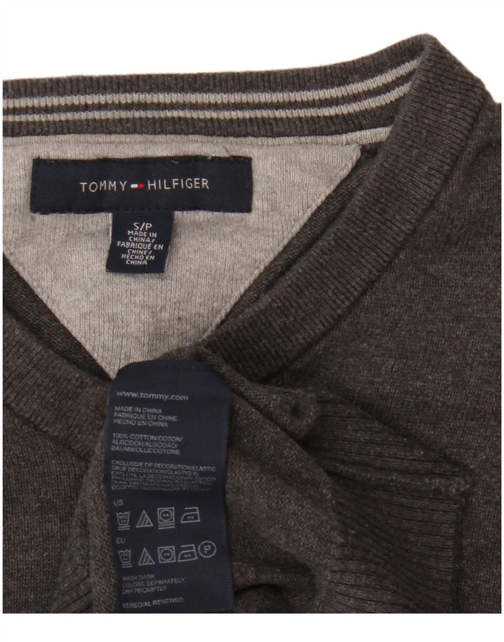 Tommy Hilfiger ženski veliki džemper s V-izrezom UK 10 Small Gray