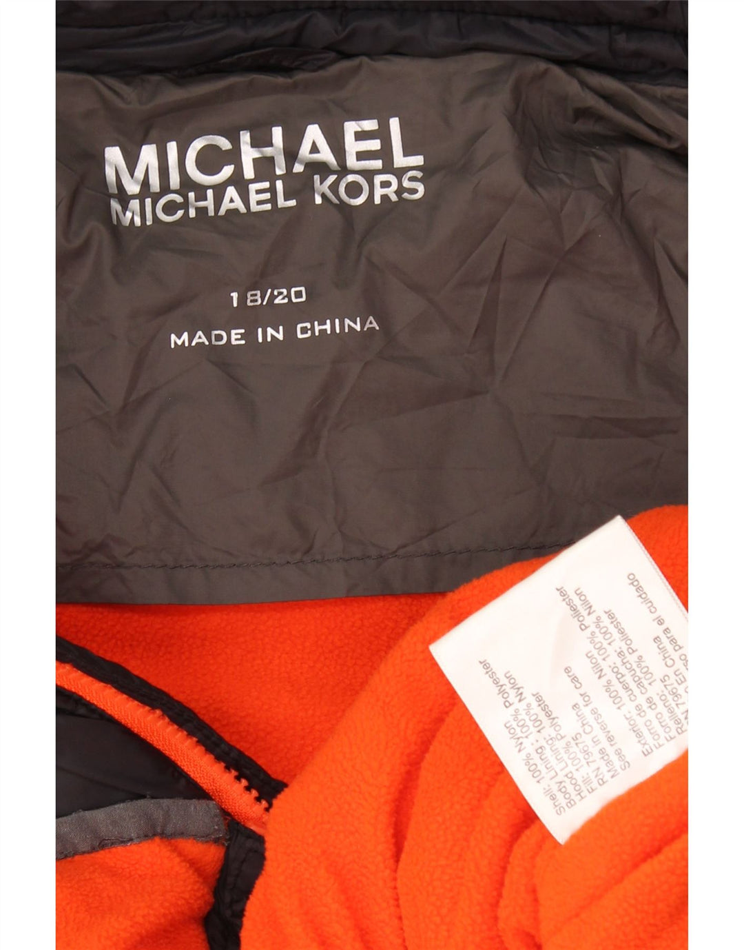 MICHAEL KORS Podstavljena jakna s kapuljačom za dječake 15-16 godina Sivi najlon u boji