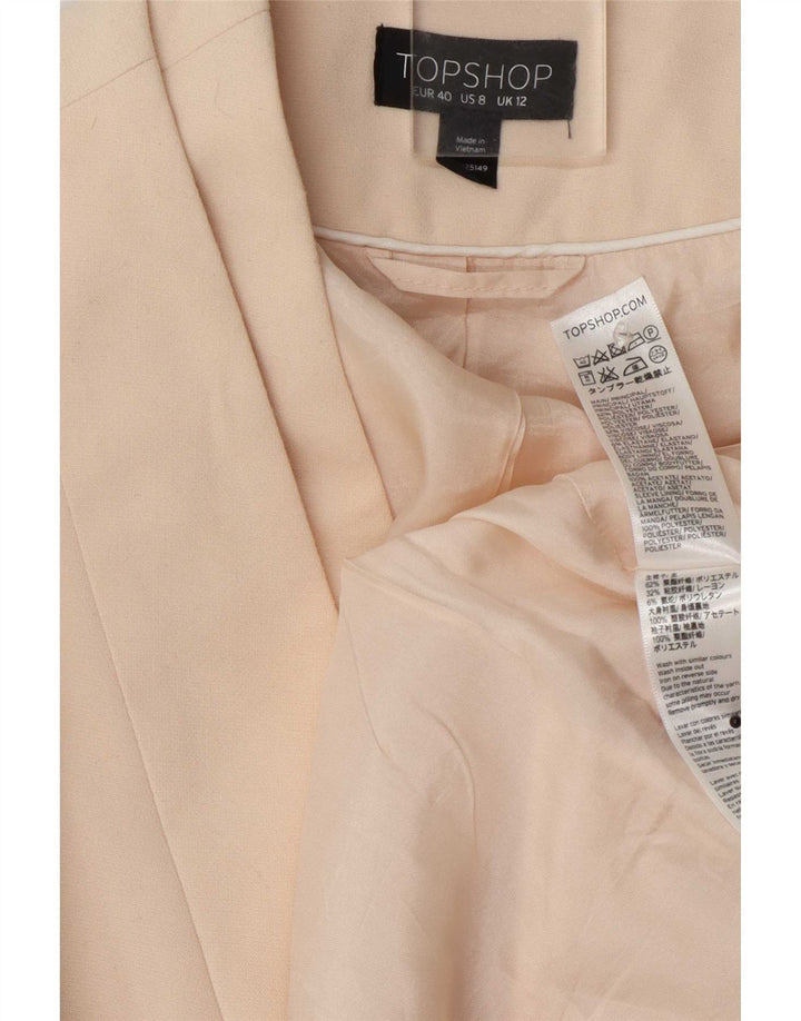 Topshop Ženska jakna otvorenog sakoa UK 12 srednje bijele boje od poliestera