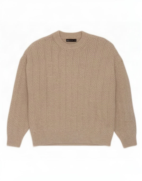 Marks & Spencer Womens Crew Neck Jumper Sweater UK 18 XL Beige Polyester