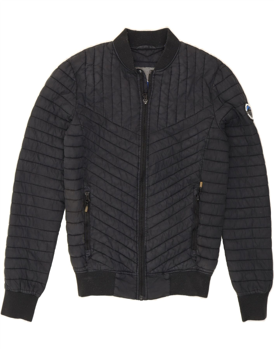 SUPERDRY Mens Padded Jacket UK 34 XS Navy Blue Vintage Superdry and Second-Hand Superdry from Messina Hembry 